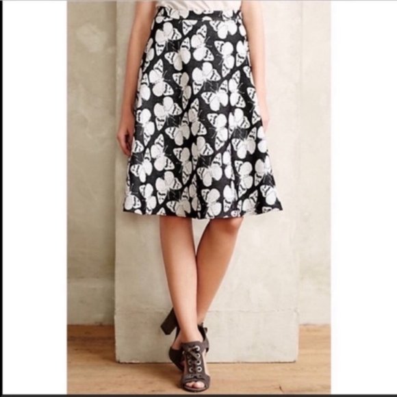 Anthropologie Eva Franco Novelty Monarch Butterfly Skirt - Picture 1 of 15